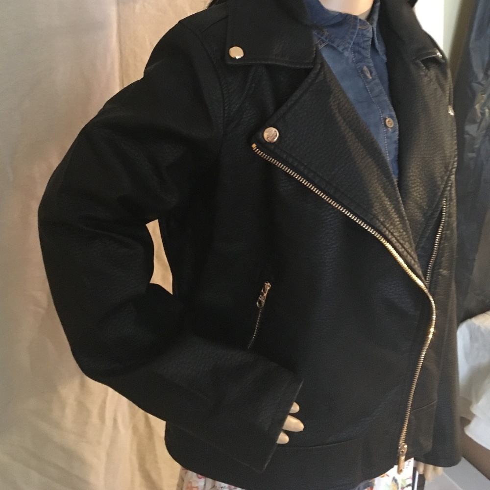 NWT Steve Madden Jacket faux leather Moto Black - Picture 3 of 3
